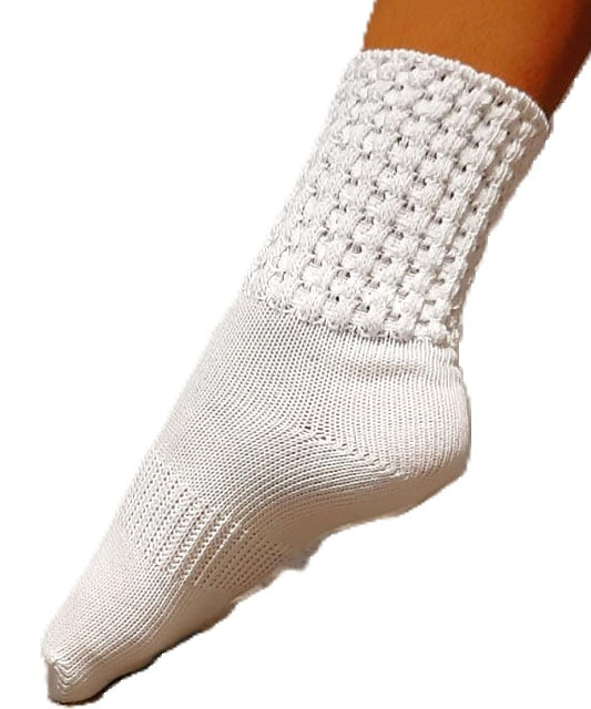 Ultra Low Irish Dance Sock, White poodle socks - Dance World